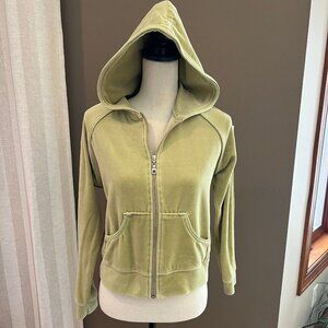 Rag Retro Green Velour Crop Jacket, Size Medium